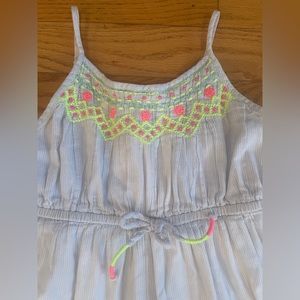 Cat & Jack Embroidered Blue White Stripes Dress Size XS
